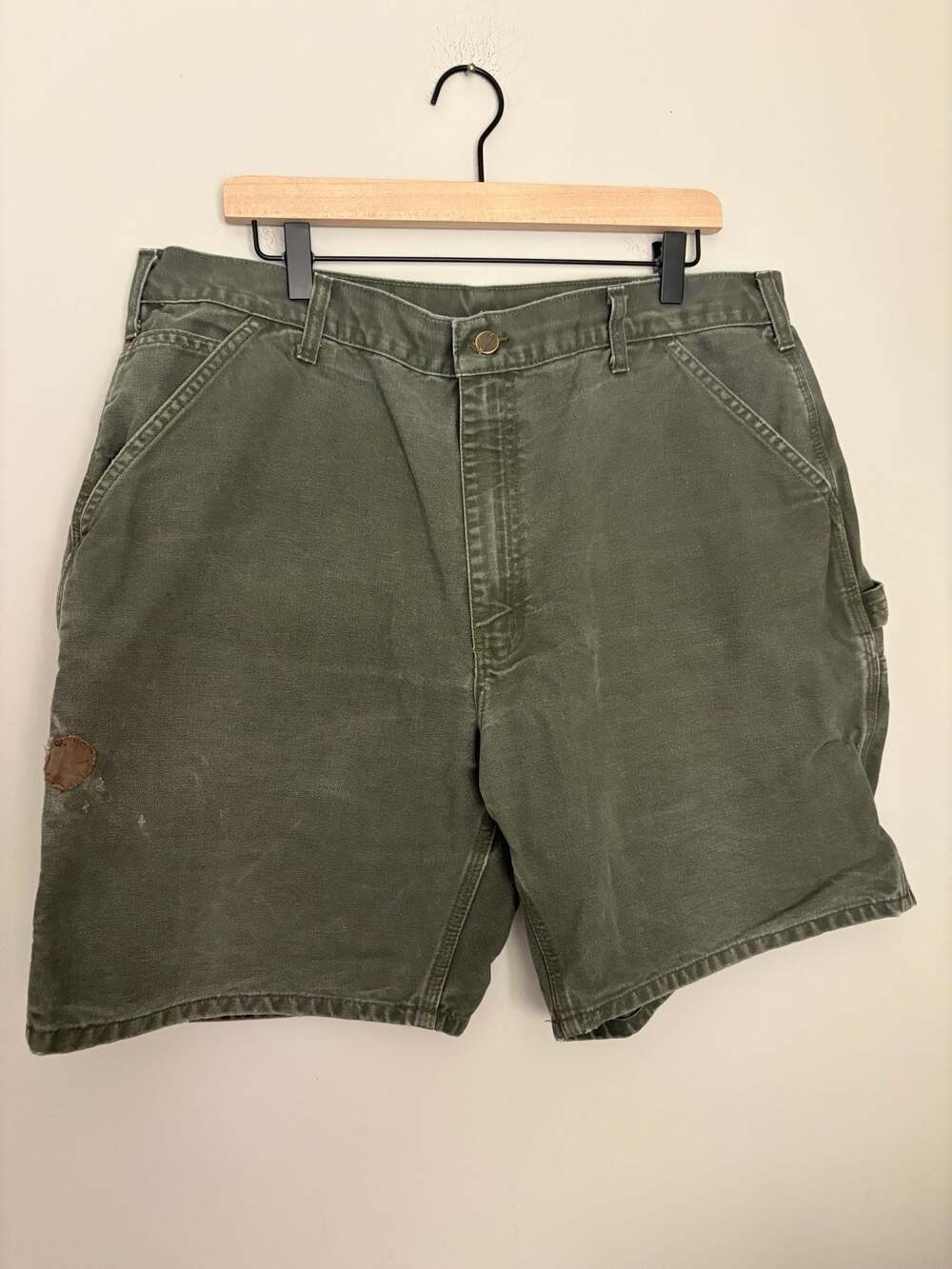 Vintage Carhartt B25 MOS Relaxed Fit Duck Cavas Carpenter Shorts Sz 38